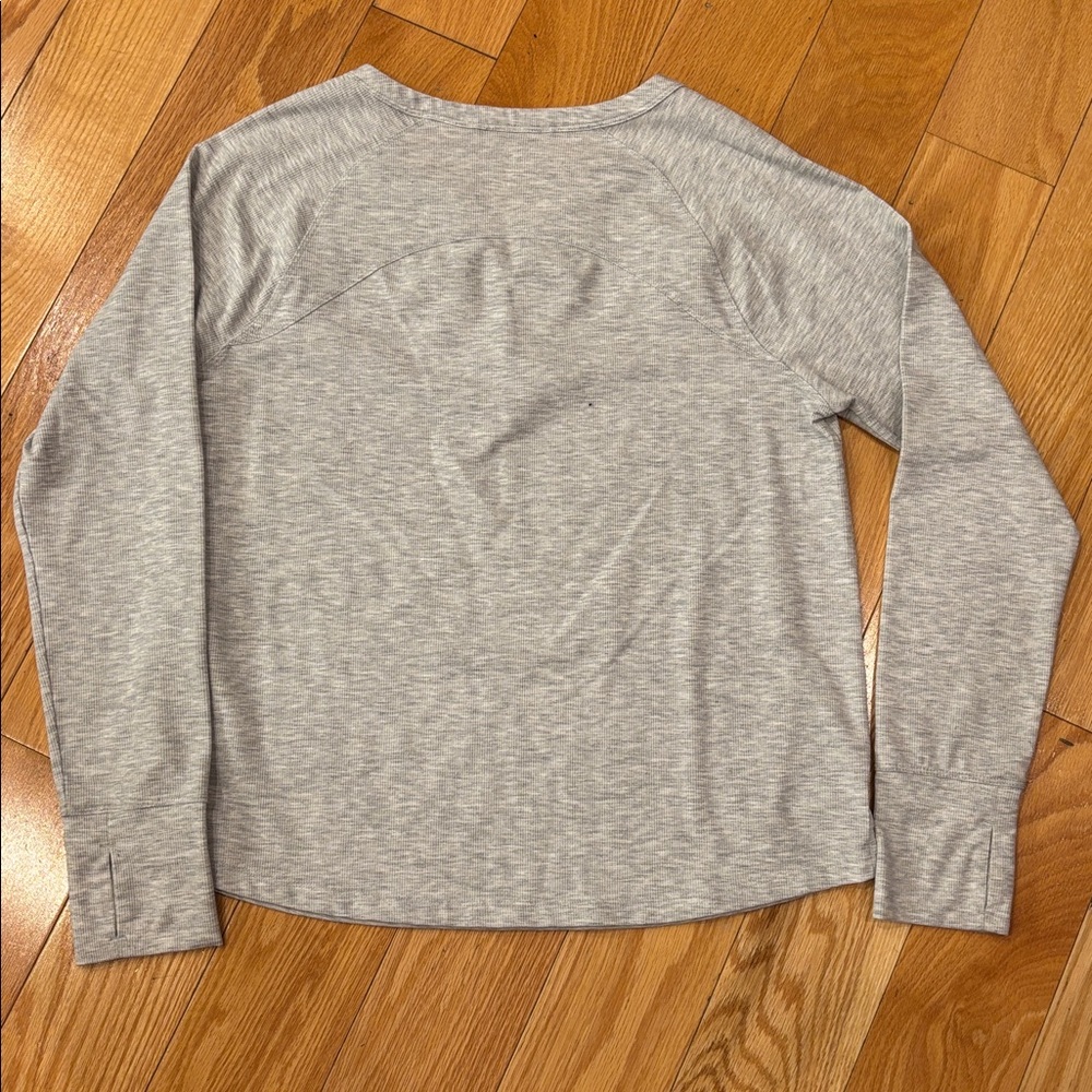 L.L. Bean Light Gray Split Neck Tee - image 5